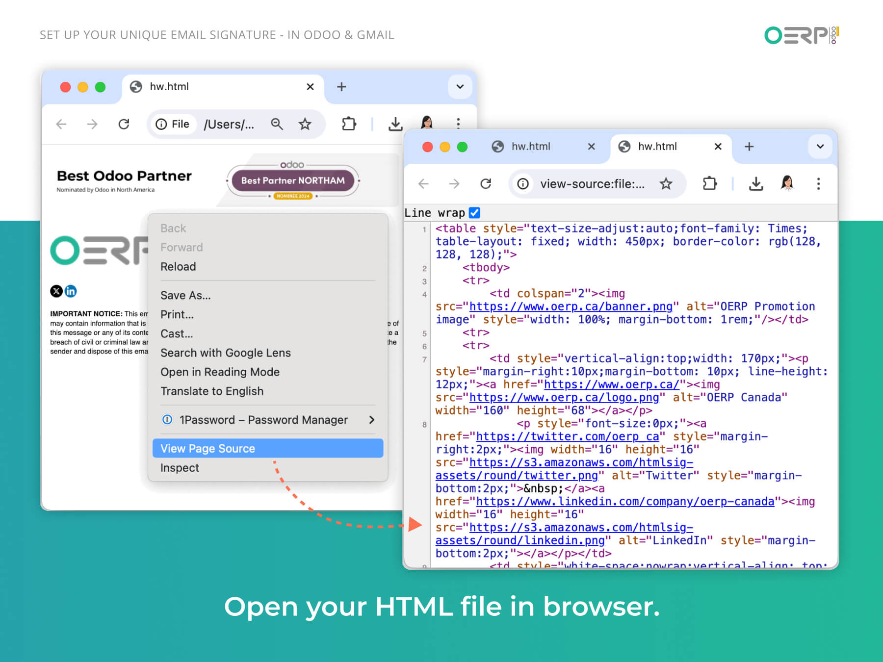 Step 2 - Open your HTML file in code format