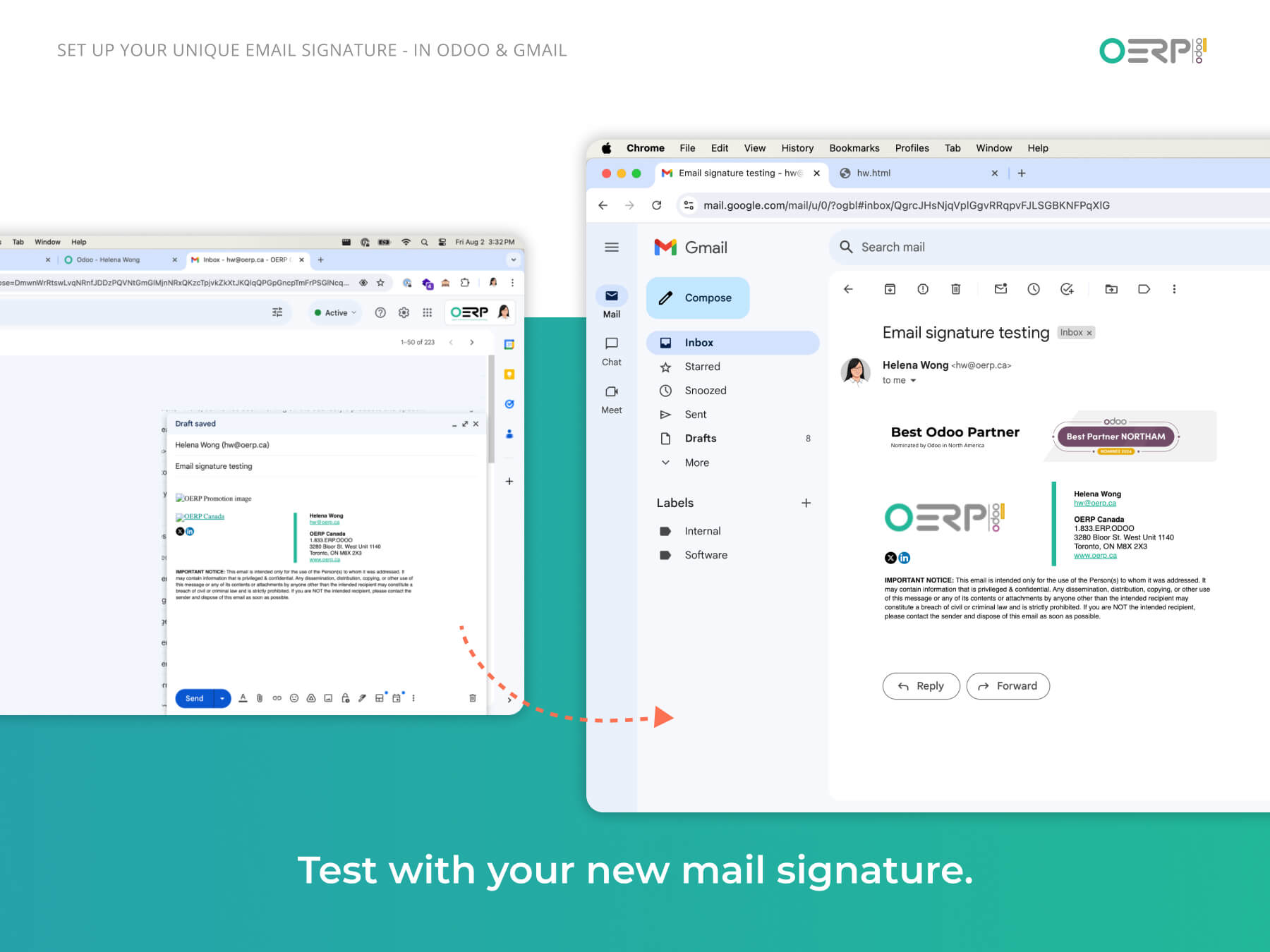 Step 4.3 - Preview your new signature and save it