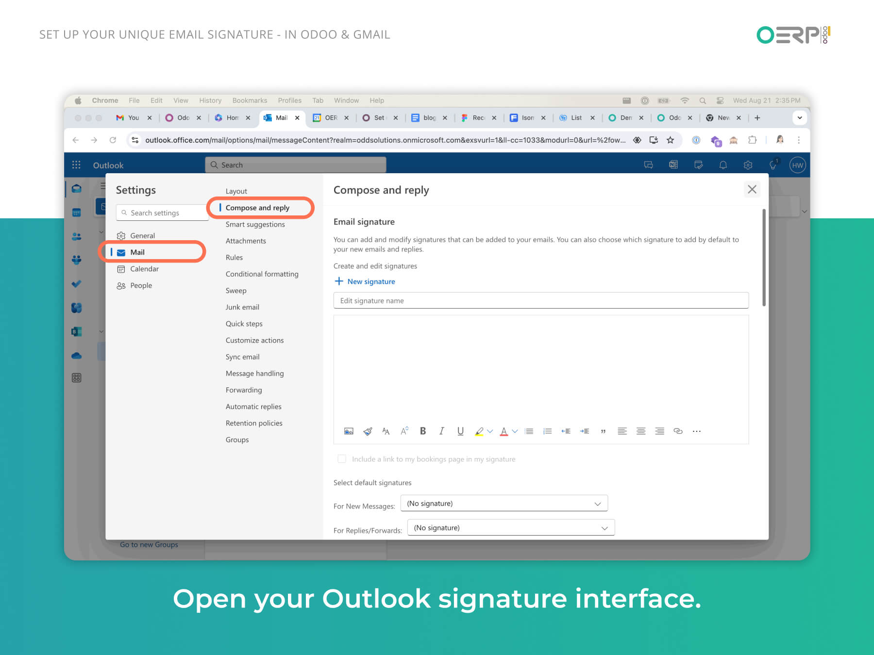 Step 5.1 - Open your Outlook signature interface