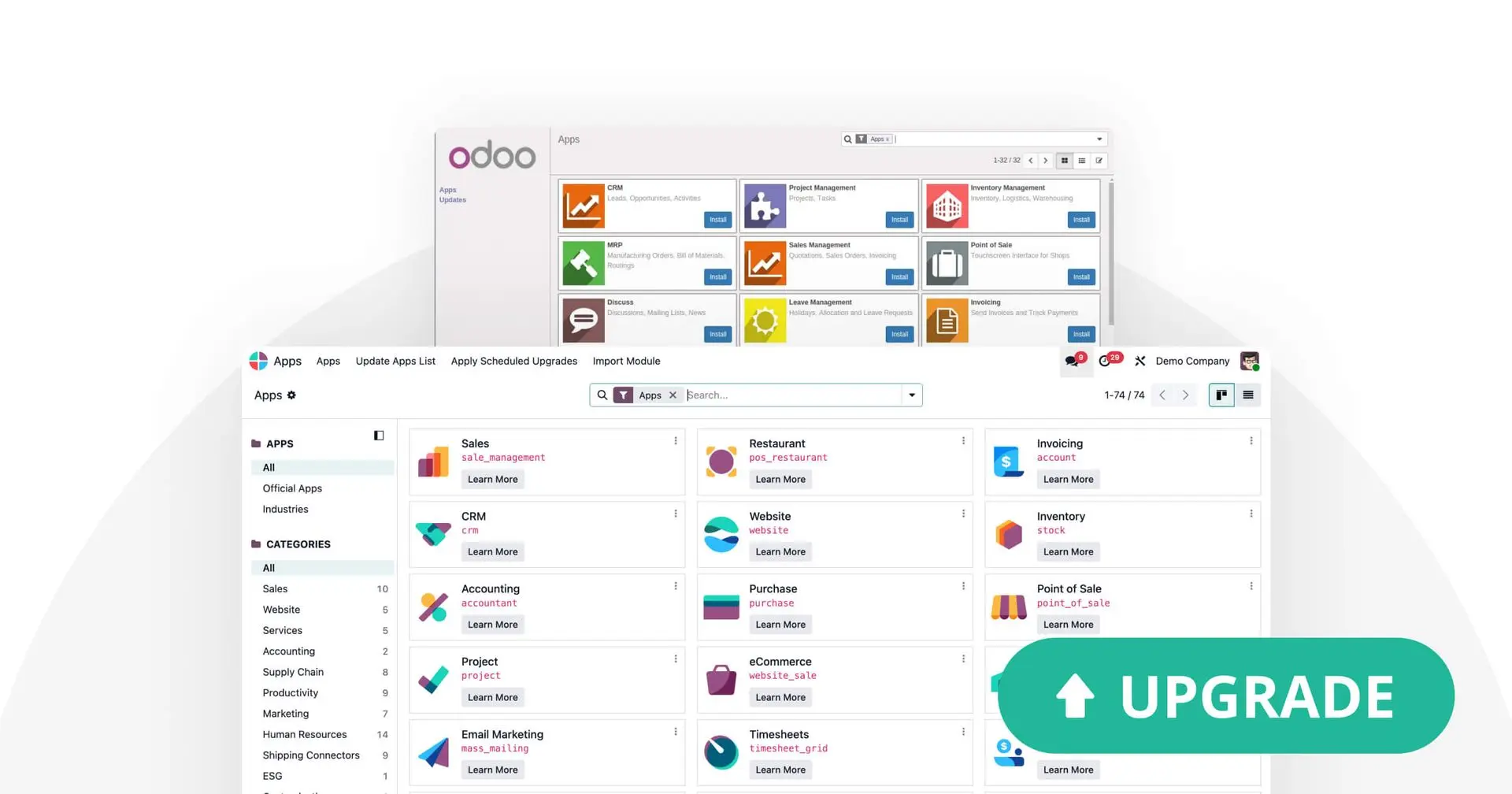 Odoo upgrades - apps