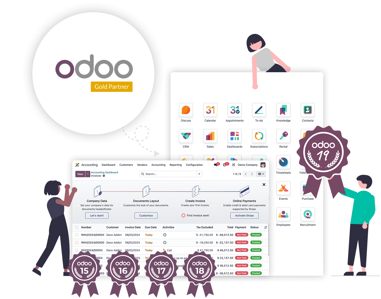 OERP with gold partnership and odoo v16,17,18,19 certificate