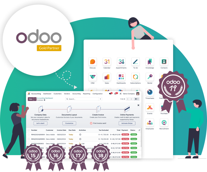 OERP Odoo gold partner certificates