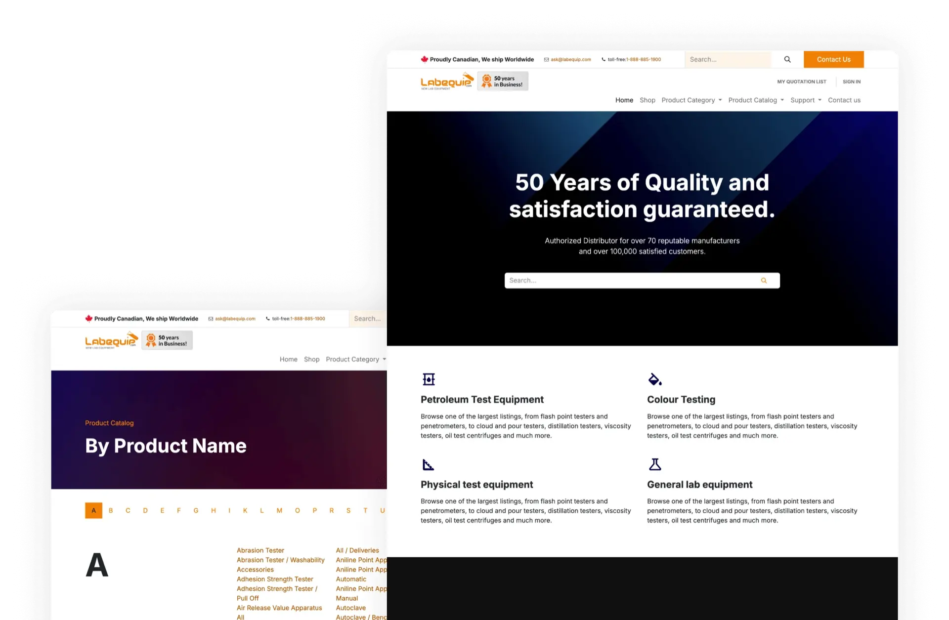 Labequip website preview